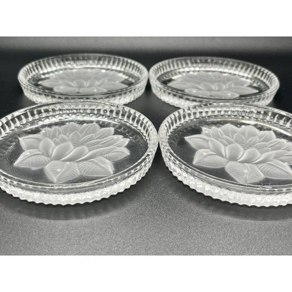 Genuine Lead Crystal Coasters Made in Western Germany Set of 4 - Picture 2 of 6